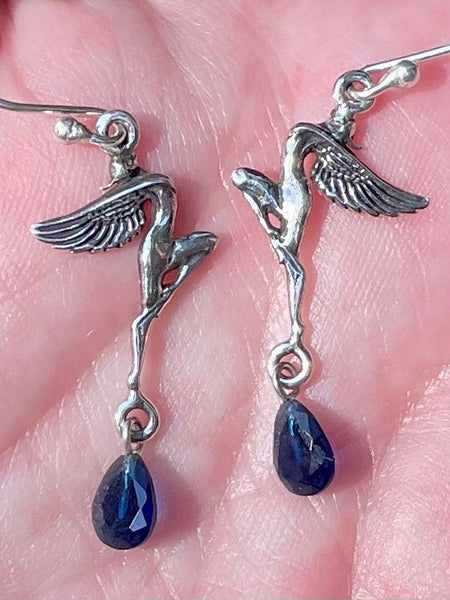 Blue Sapphire Fairy Earrings - Morganna’s Treasures
