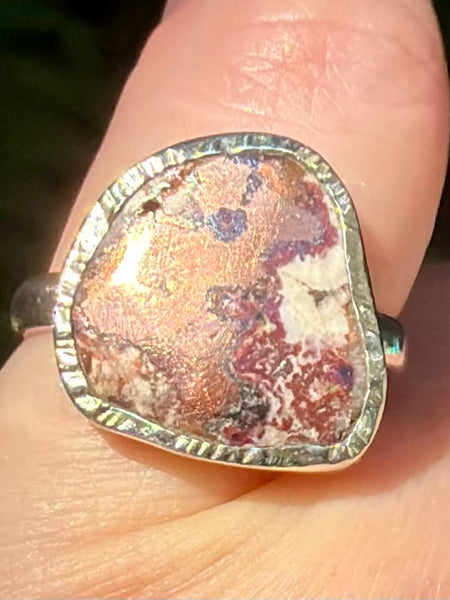 Copper in Agate Ring Size 8