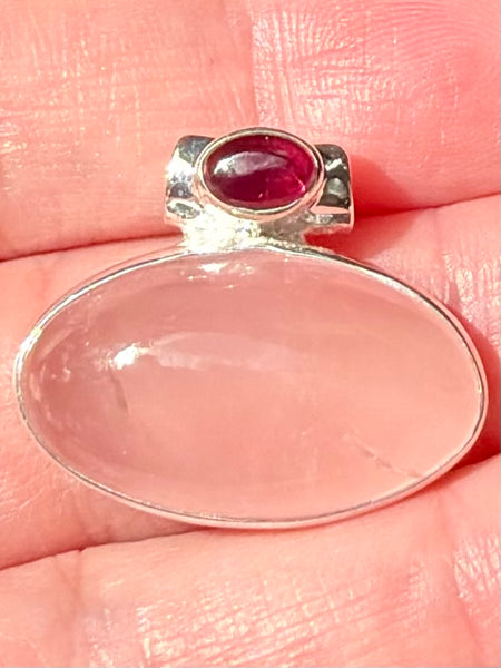 Rose Quartz and Garnet Pendant - Morganna’s Treasures