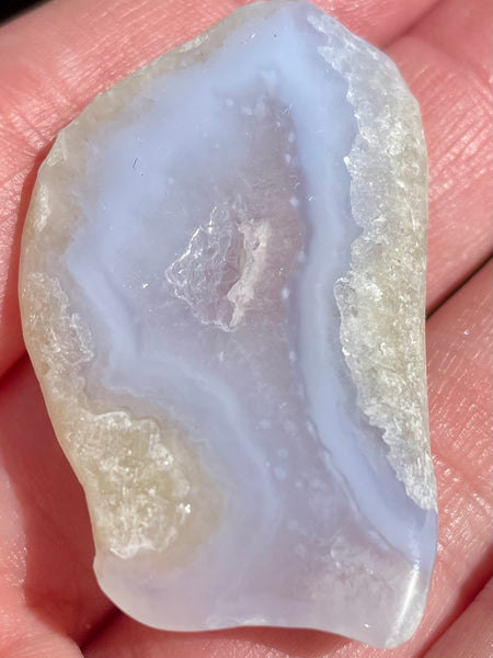 Blue Lace Agate Palm Stone from Africa - Morganna’s Treasures