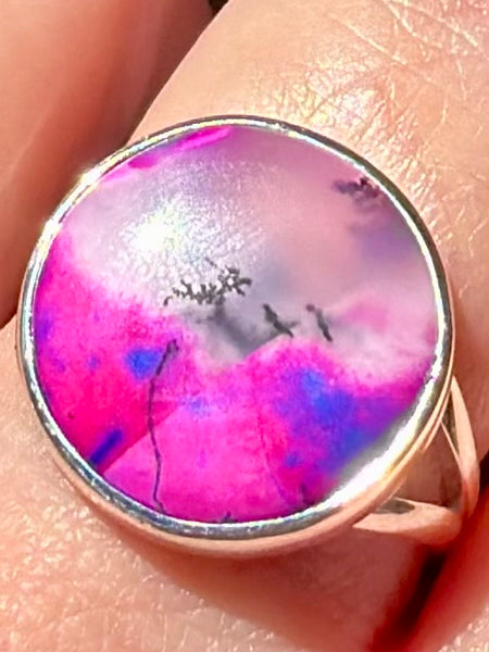 Purple Dendritic Opal Ring Size 9.5