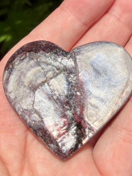 Purple Mica Heart Palm Stone - Morganna’s Treasures
