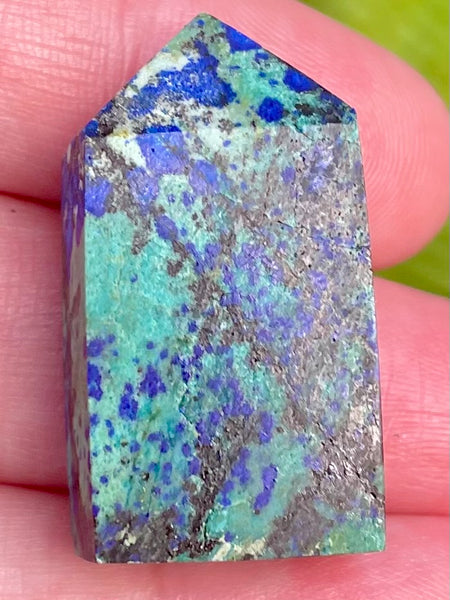 Small Azurite in Malachite Obelisk - Morganna’s Treasures 