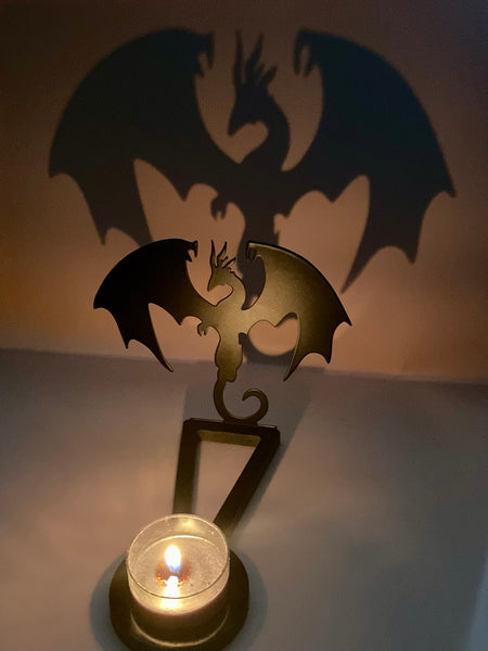 Dragon Shadow Stand Tea Light Holder - Morganna’s Treasures