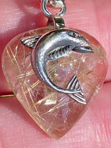 Rutilated Quartz Dolphin Pendant - Morganna’s Treasures 