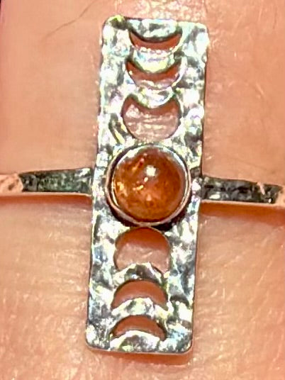 Sunstone Moon Phase Ring Size 9.5 - Morganna’s Treasures