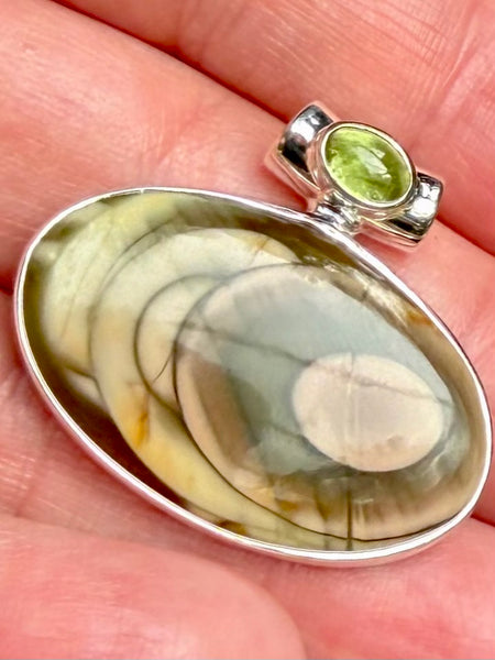 Royal Imperial Jasper and Peridot Pendant