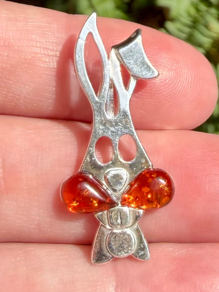 Baltic Amber Rabbit Pendant - Morganna’s Treasures
