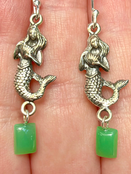 Chrysoprase Mermaid Earrings - Morganna’s Treasures