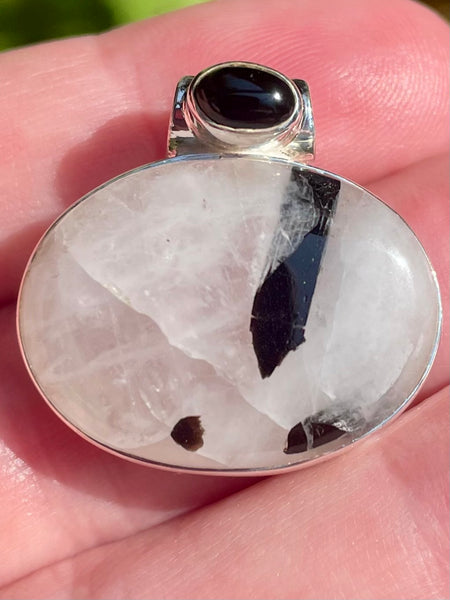 Tourmanilated Quartz and Black Onyx Pendant - Morganna’s Treasures 