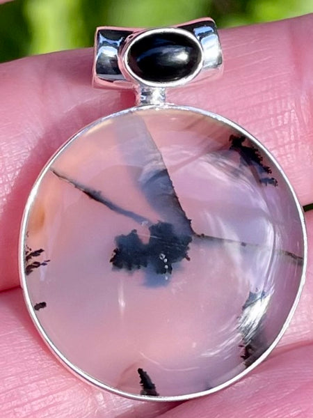 Montana Agate and Black Onyx Pendant
