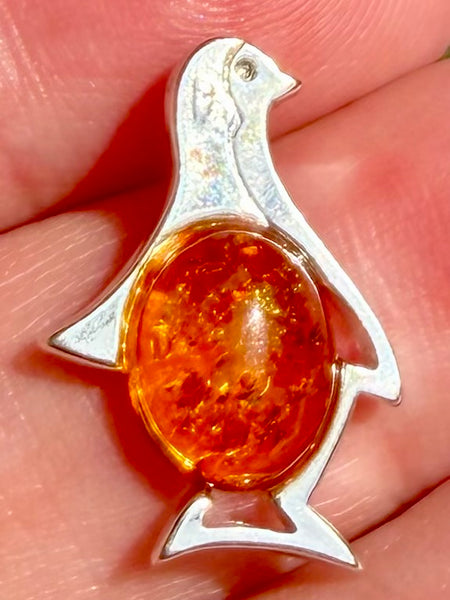 Baltic Amber Penguin Pendant - Morganna’s Treasures