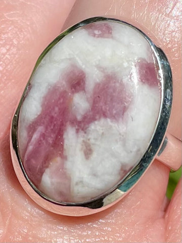 Pink Tourmaline in Quartz Ring Size 9.5 - Morganna’s Treasures 