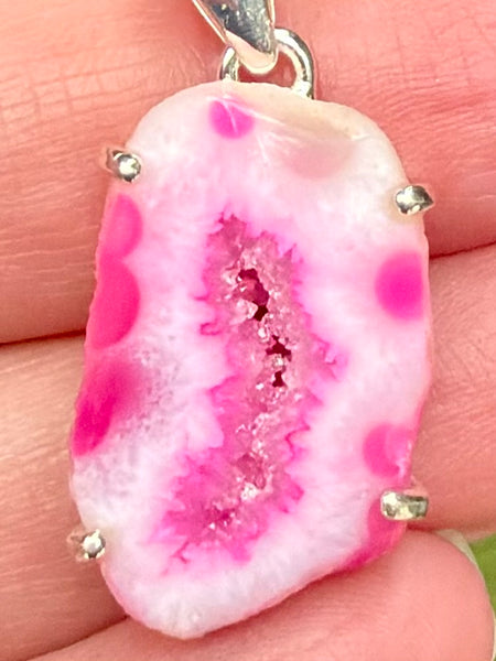 Fleece Pink Quartz Stalactite Pendant