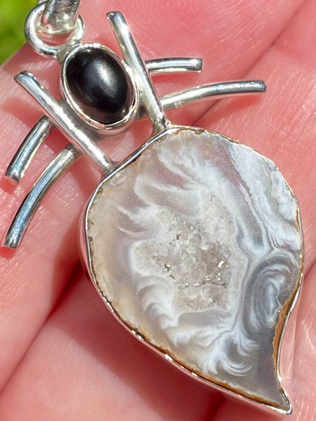 Botswana Agate and Black Onyx Pendant - Morganna’s Treasures
