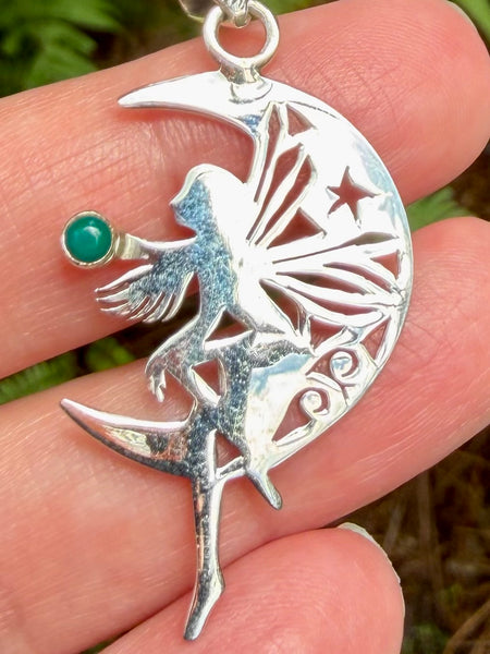 Green Onyx Fairy Pendant