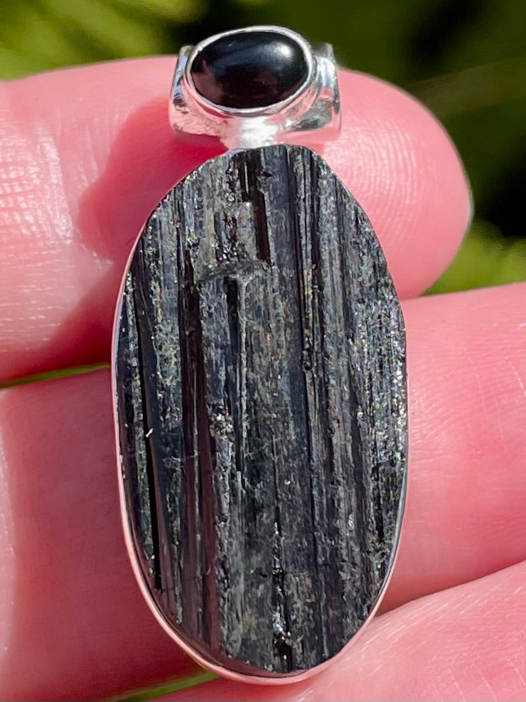 Black Tourmaline and Black Onyx Pendant - Morganna’s Treasures 