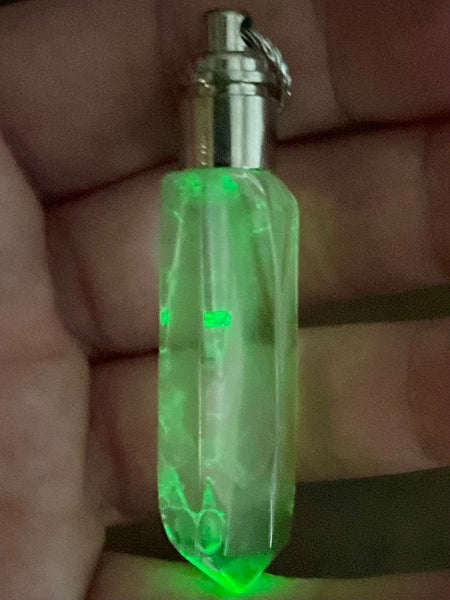 Illuminate Clear Quartz Green LED Pendant - Morganna’s Treasures