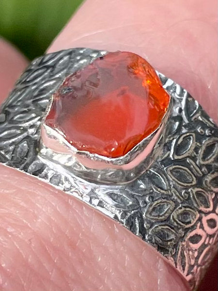 Mexican Fire Opal Ring Size 9 - Morganna’s Treasures 