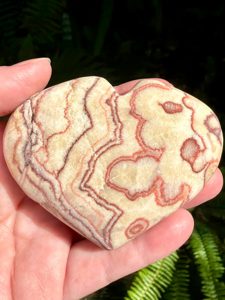 Large Red Calcite Carved Heart