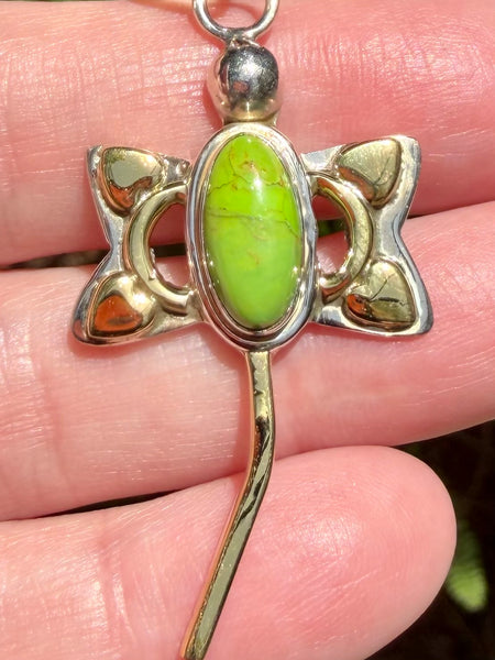 Green Turquoise Dragonfly Pendant