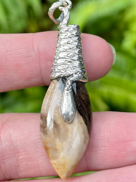 Petrified Wood Snake Pendant - Morganna’s Treasures 