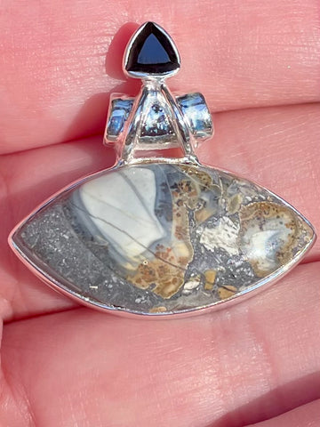Maligano (Indonesian) Jasper and Black Onyx Pendant - Morganna’s Treasures