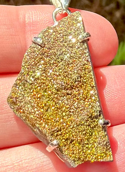 Rainbow Pyrite Druzy Pendant - Morganna’s Treasures