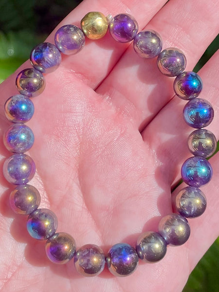 Titanium Aura Amethyst Bracelet - Morganna’s Treasures