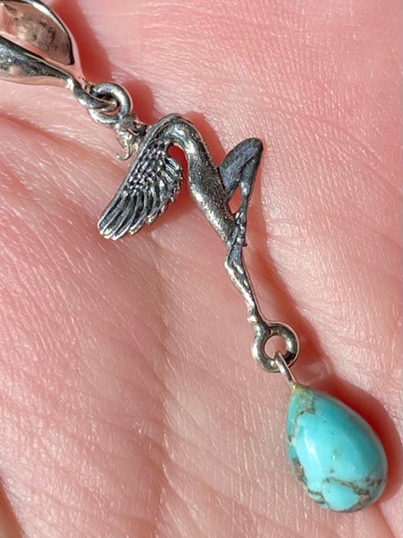 Blue Spider web Turquoise Fairy Turquoise Pendant - Morganna’s Treasures