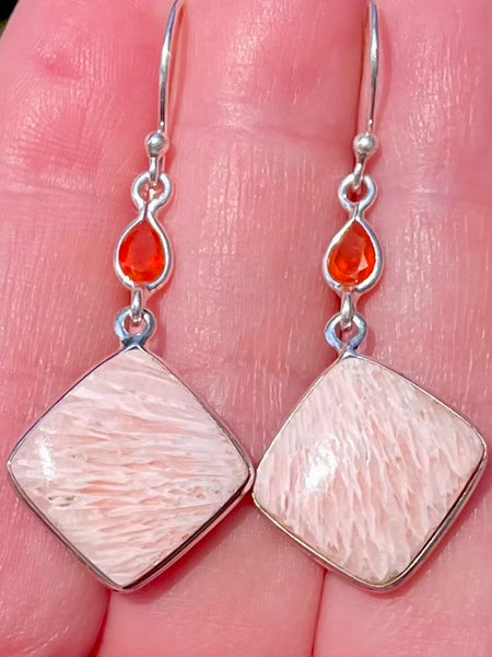 Orange Scolecite and Carnelian Earrings - Morganna’s Treasures