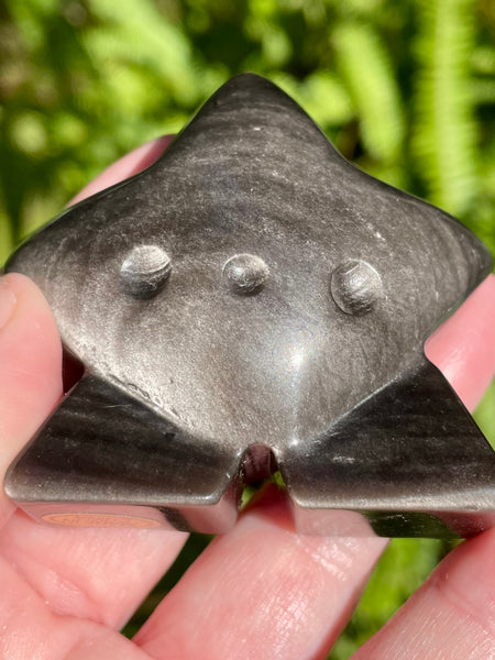 Silver Sheen Obsidian Starman Wish Buddy - Morganna’s Treasures