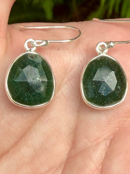 Faceted Green Aventurine Earrings
