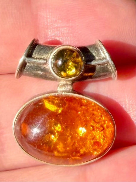 Baltic and Green Amber Pendant - Morganna’s Treasures