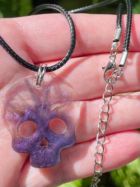 Sparkly Resin Skull Necklace - Morganna’s Treasures