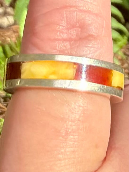 Egg Yolk Baltic Amber Ring Size 5