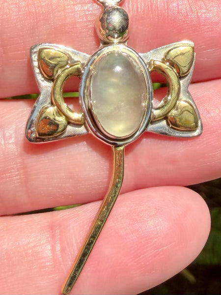 Prehnite Dragonfly Pendant