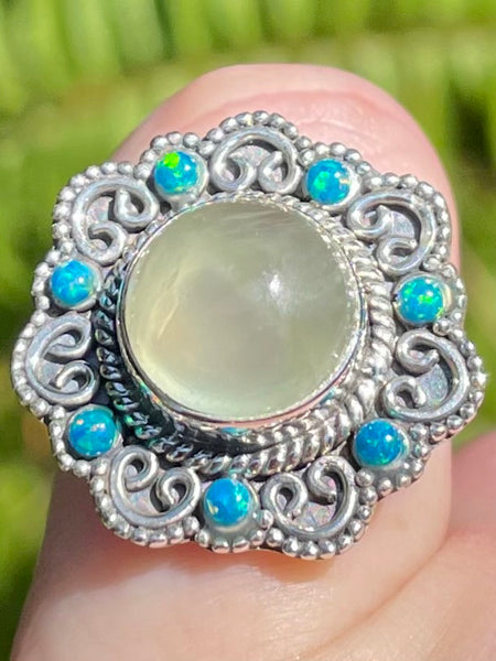 Prehnite and Blue Opal Ring Size 7 - Morganna’s Treasures 