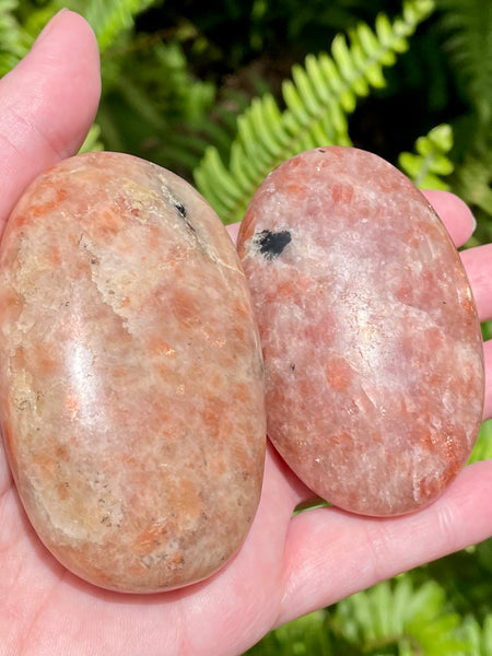 Large Sunstone Palm Stones - Morganna’s Treasures 