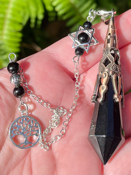 Black Obsidian Tree of Life Pendulum/Pendant