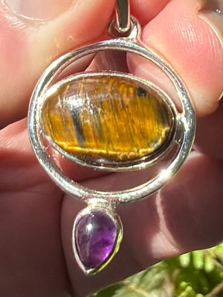 Tigers Eye and Amethyst Pendant - Morganna’s Treasures