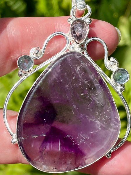 Star Amethyst, Amethyst and Blue Topaz Pendant - Morganna’s Treasures 