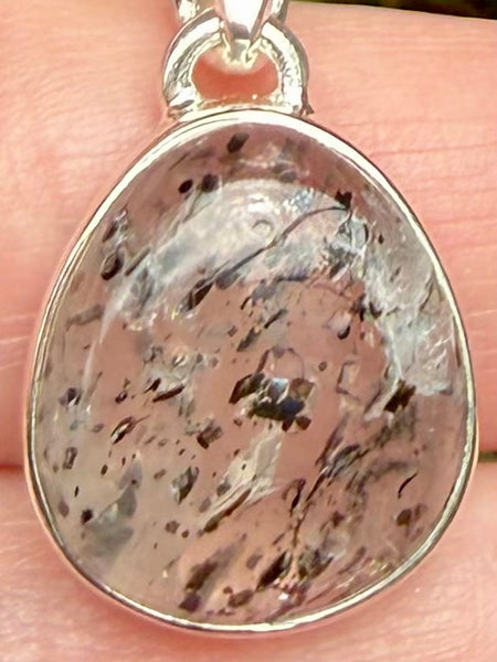 Hematite in Quartz Pendant with Rainbows - Morganna’s Treasures