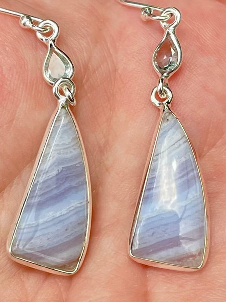 Blue Topaz and Blue Lace Agate Earrings - Morganna’s Treasures 