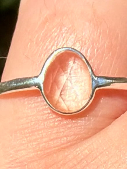 Faceted Clear Quartz Ring Size 9