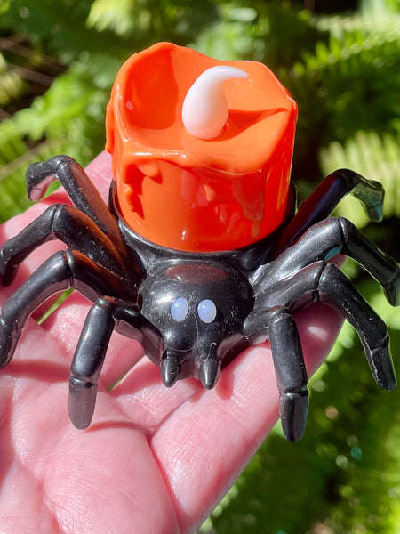 Light Up Spider Candle - Orange - Morganna’s Treasures