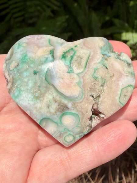 Green Opal Heart Palm Stone - Morganna’s Treasures