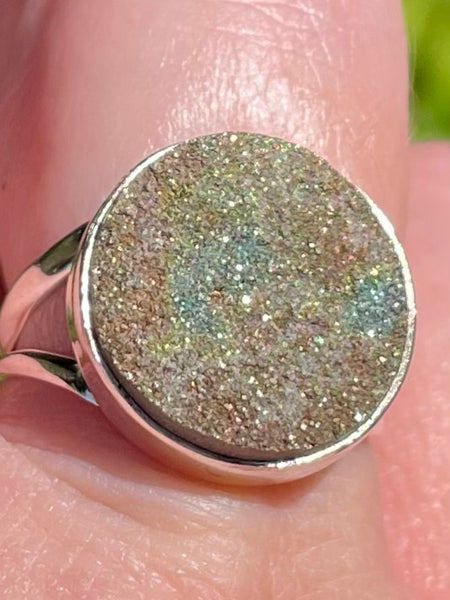 Rainbow Pyrite Druzy Ring Size 8 - Morganna’s Treasures 