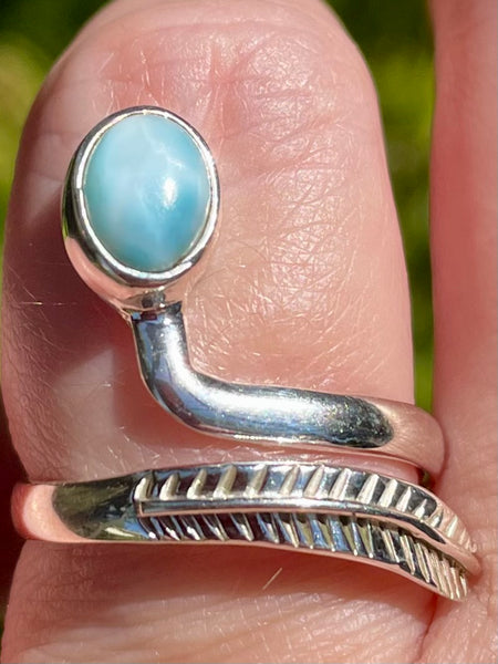 Larimar Feather Ring Size 8.5 - Morganna’s Treasures 