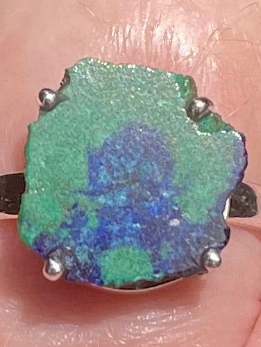 Stunning Azurite in Malachite Stalactite Ring Size 7.5 - Morganna’s Treasures 